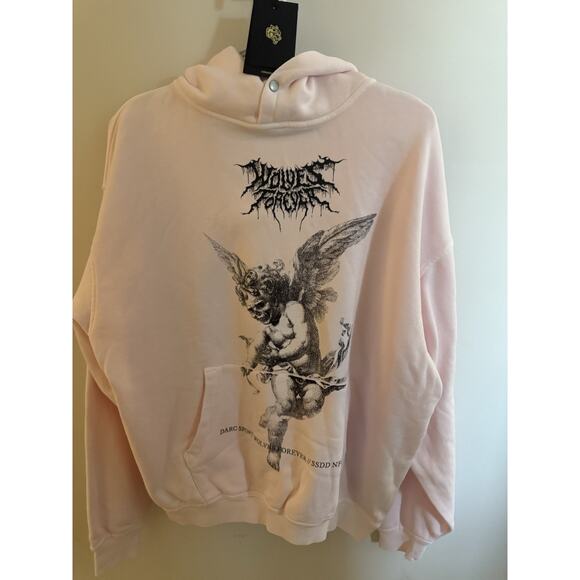 Darc Sports Wolves Forever Blush Pink Life From Death Hoodie Size Medium NWT - Picture 1 of 2
